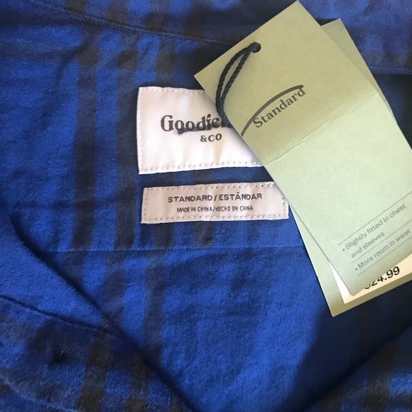 Goodfellow & Co. blue & black men’s flannel shirt - Picture 6 of 6
